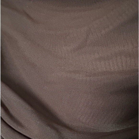 NWOT SHEIN Chocolate Brown Mesh Ruched Top - Size Medium - Picture 3 of 4